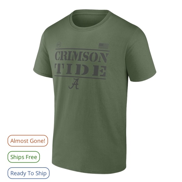 Alabama Crimson Tide Fanatics Branded OHT Military Appreciation Stencil T-Shirt - Picture 2 of 5